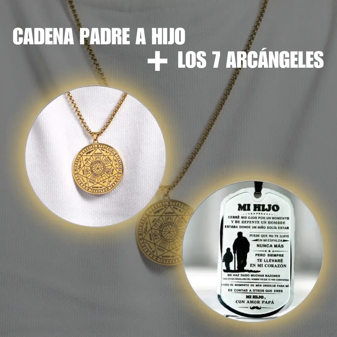 CADENA PADRE A HIJO + COLLAR LOS 7 ARCANGELES